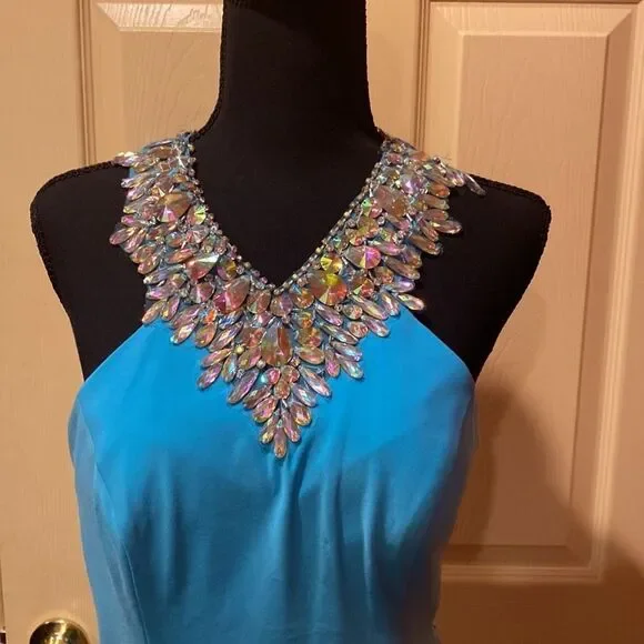 Tony Bowls Halter Crystal Dress Size 6